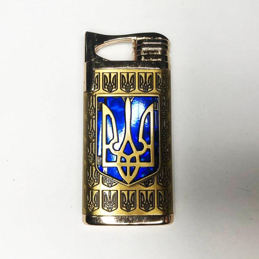 Турбо запальничка Герб України на СИНЬОМУ тлі