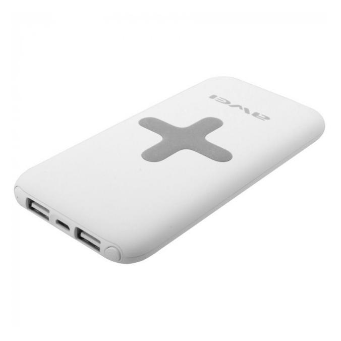 Power Bank AWEI P98K (Бездротова зарядка) 8000 mAh. Колір білий