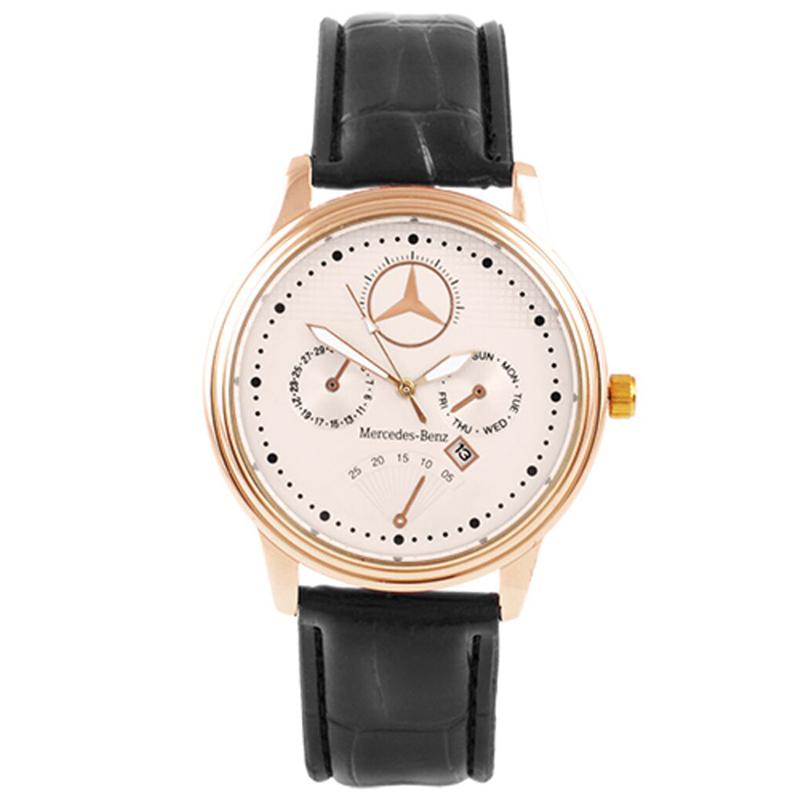 Годинник наручний Mercedes White ремінець чорний (репліка)