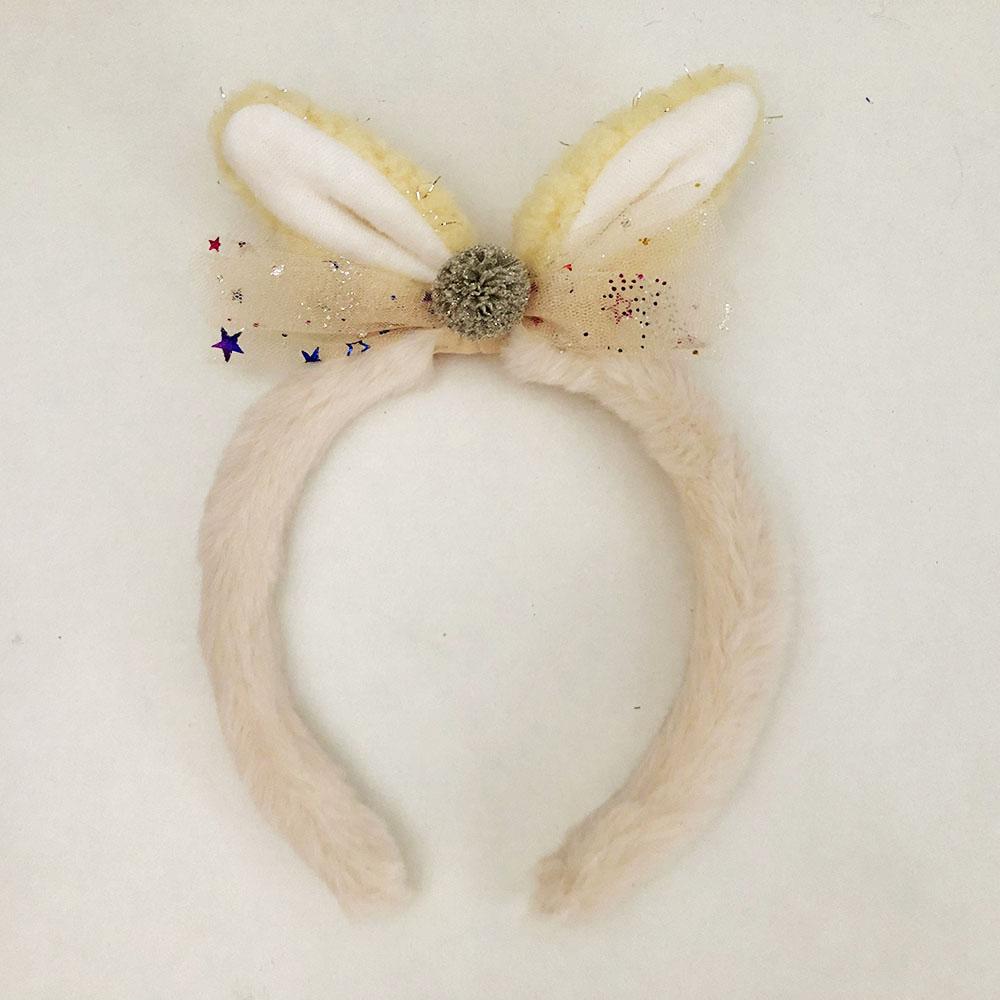 Обручі для волосся хутряні зайчик. Колір білий