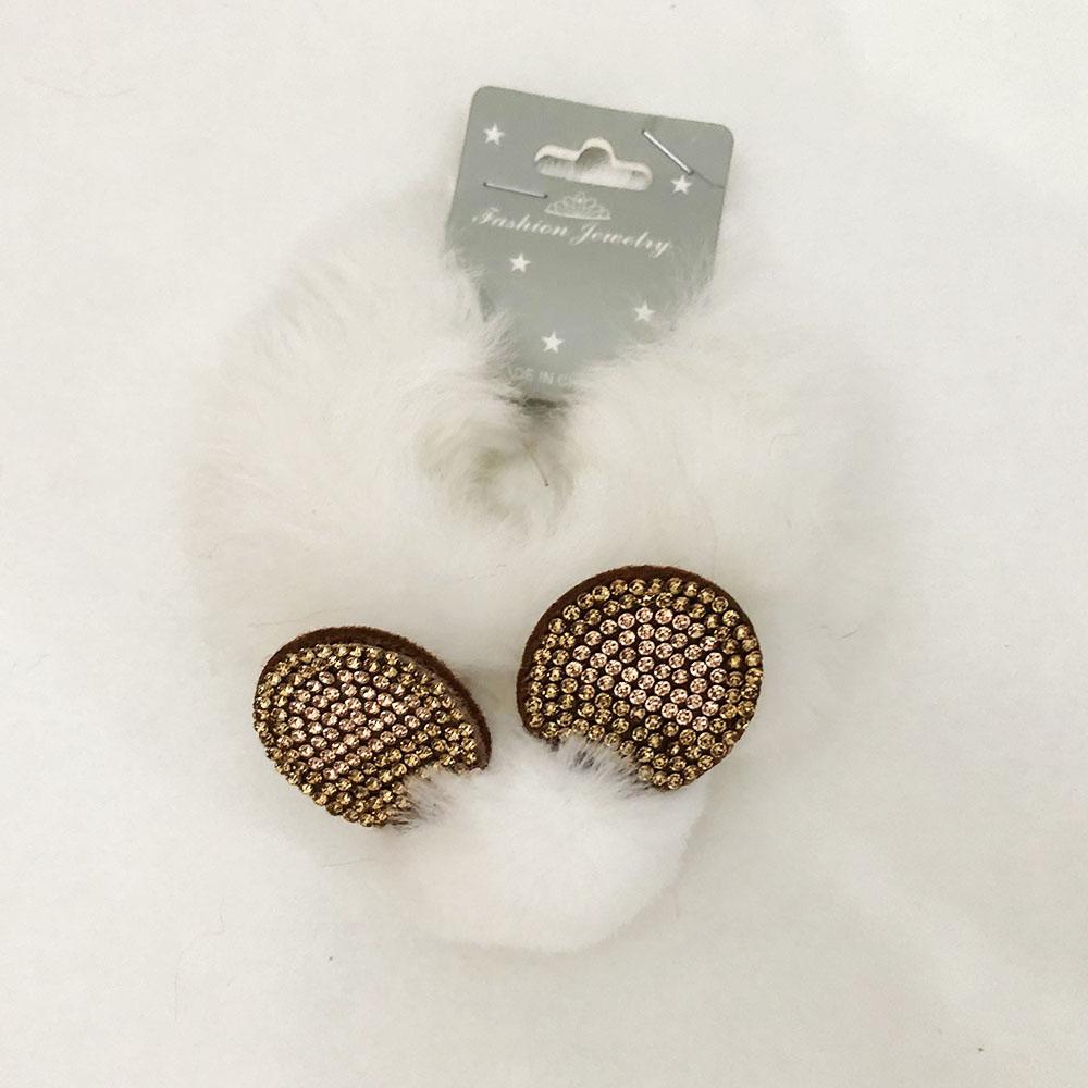 Гумки для волосся з вушками ведмедика. Колір білий