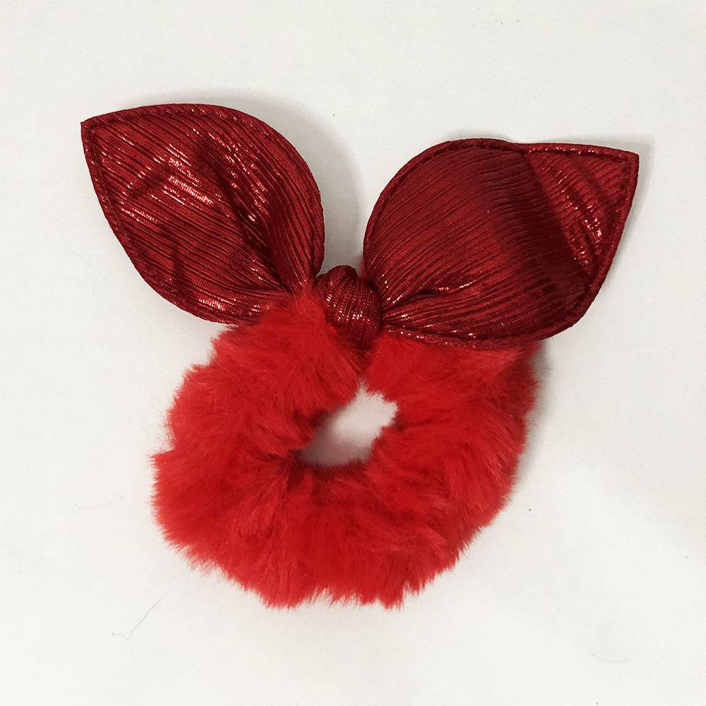 Гумки для волосся з вушками зайчика. Колір червоний