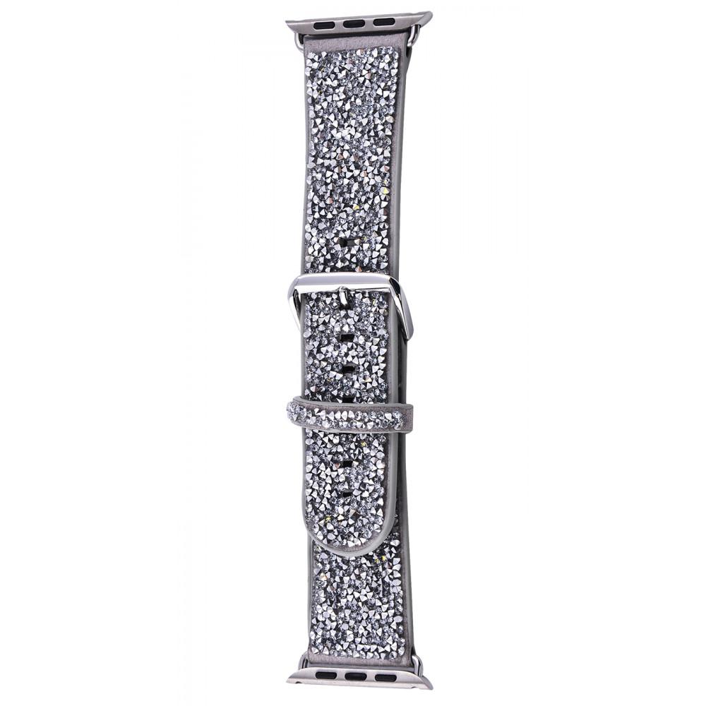 Ремінець для Apple Watch з блискітками срібний
