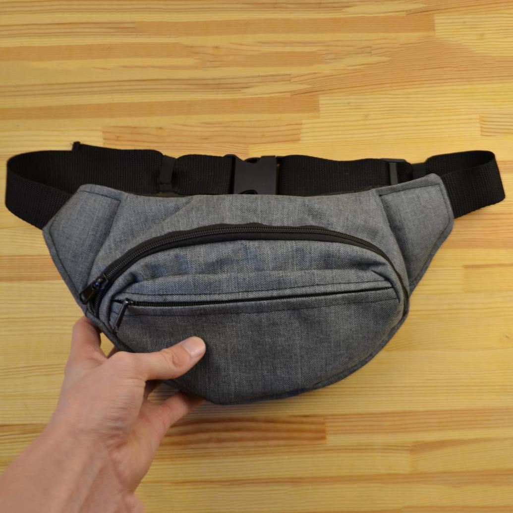 Бананка овальная из ткани. Цвет: серый