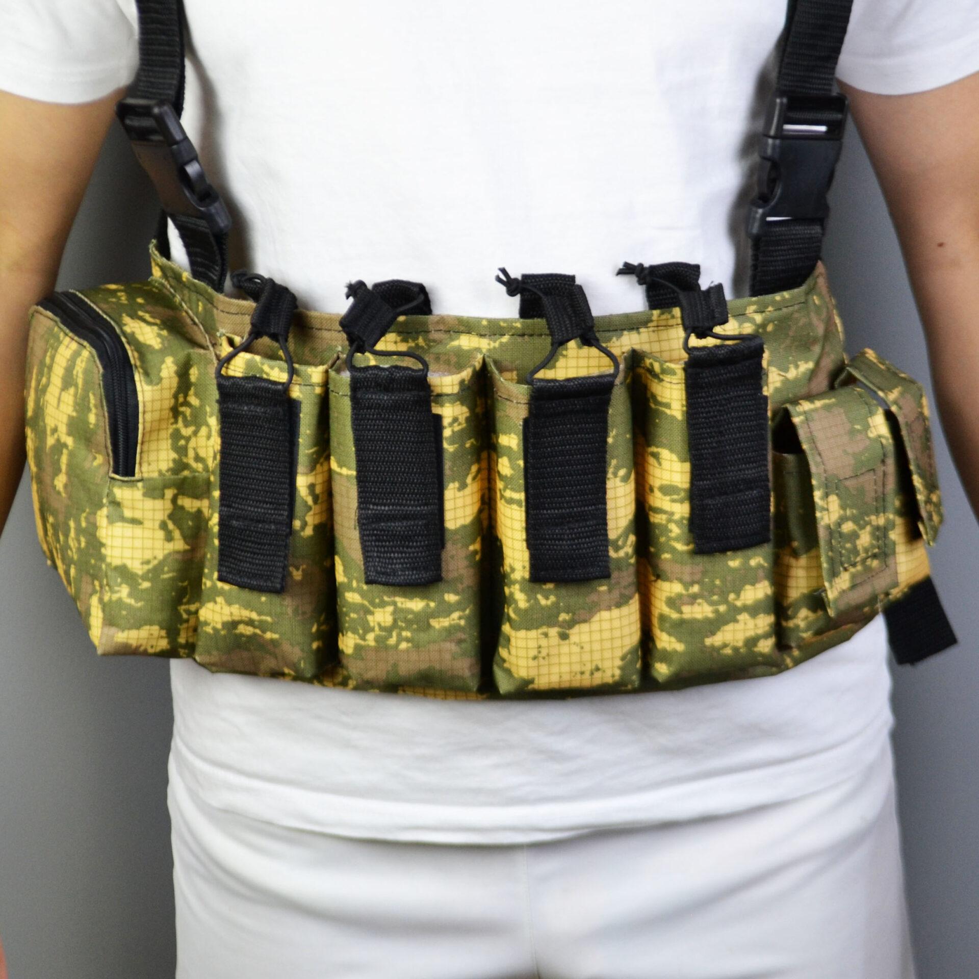 Жилет розвантаження на 4 магазин + аптечка, РПС система пікселя мультикам укріплена